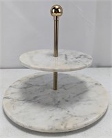 2-Tier Marble Cake Stand