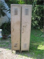 2 Vintage Tall Single Door/2 Compartment Lockers
