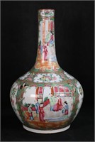 Chinese Porcelain Rose Medallion Bottle Vase