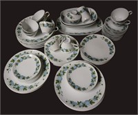 55 Pcs Noritake Cook N Serve China Blue Orchard