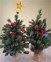 2 battery operated Christmas trees