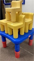 Little Tykes table and 5 play chairs, 6 pc total