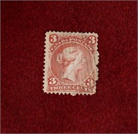 CANADA 1868 USED QV 3 CENT LARGE QUEEN # 25