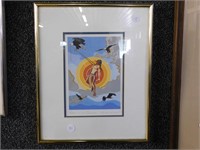 FRAMED INDIGENOUS PRINT "PRAYER OF THE SUNDANCER"