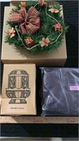 Avon wreath, foldable back pack in box and Homeco