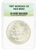 Coin 1887(P) Morgan Silver Dollar-NES-MS65