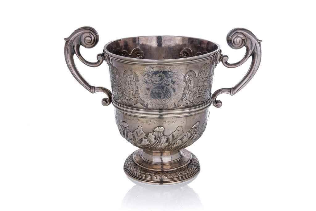 IRISH PROVINCIAL SILVER TWO HANDLE CUP