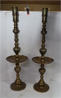Pair of 36" Tall Brass Candlesticks