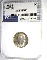 1942-S Silver Nickel MS68 LISTS $5000