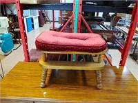 Vintage foot stool with magazine rack