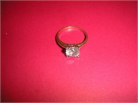 14 Karat Gold Ring  Cubic Zirconia Stone