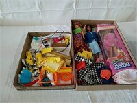 2 boxes Barbie dolls and accessories