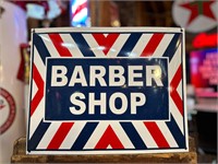 16 x 13” Porcelain Barber Shop Sign