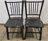 2 old wooden chairs