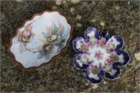 Two Antique Hand-Painted Porcelain Dishes