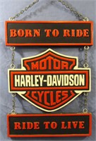 HAND PAINTED 3 TIER HARLEY DAVIDSON SIGN