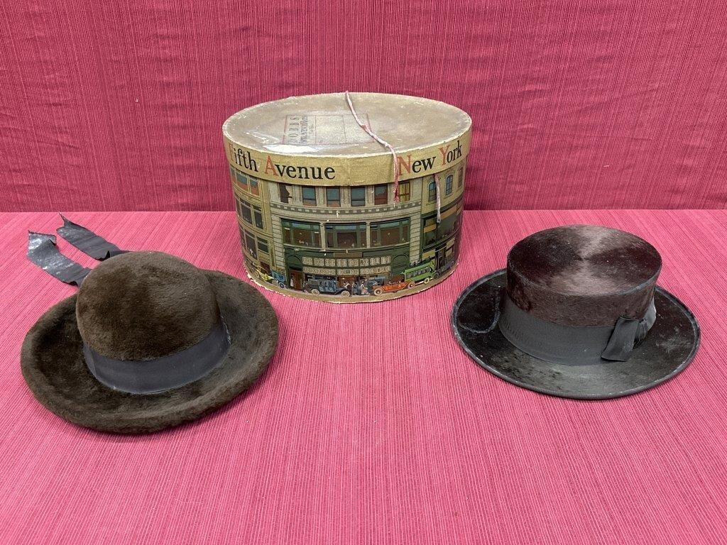 2 Hats and New York Fifth Avenue Hatbox, Fisk of
