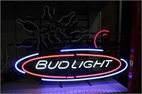Bud Light bowling neon sign