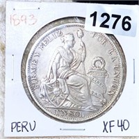 1893 Paraguay Silver Un Sol LIGHT CIRC
