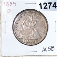 1854-O Seated Half Dollar CHOICE AU