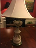 NICE HAND PAINTED LAMP THAT WORKS- 25 IN