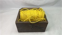 Wooden box with rope