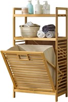 Laundry Hamper with 2-Tier Shelves & Basket