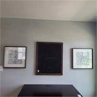 3PC FRAMED PRINTS & CHALKBOARD