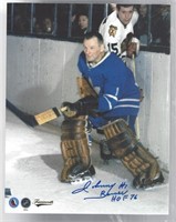 JOHNNY BOWER AUTOGRAPHED MAPLE LEAFS 8X10 W/COA