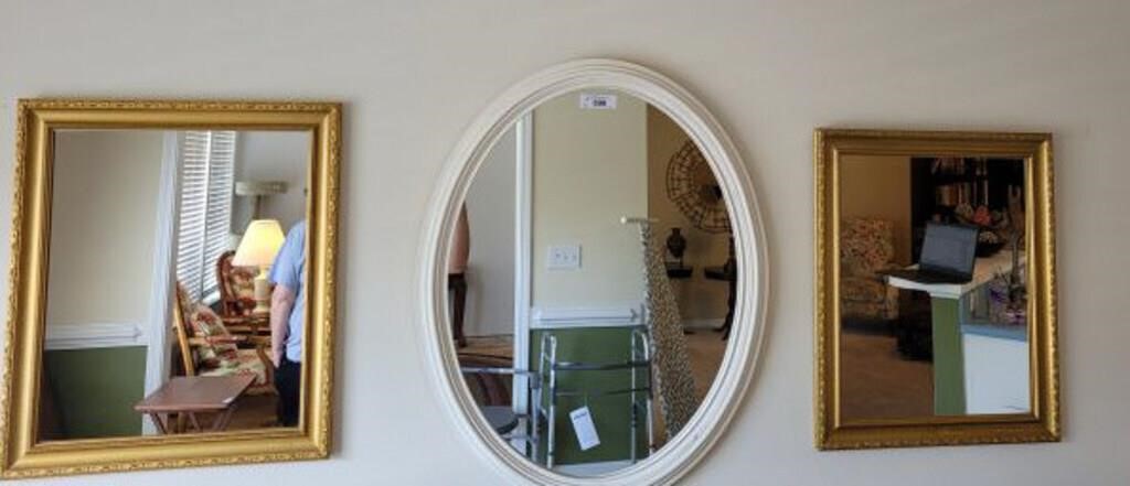 3 PC MIRROR WALL DECOR OVAL AND SQUARE