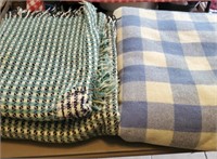 Blankets, two are fringed