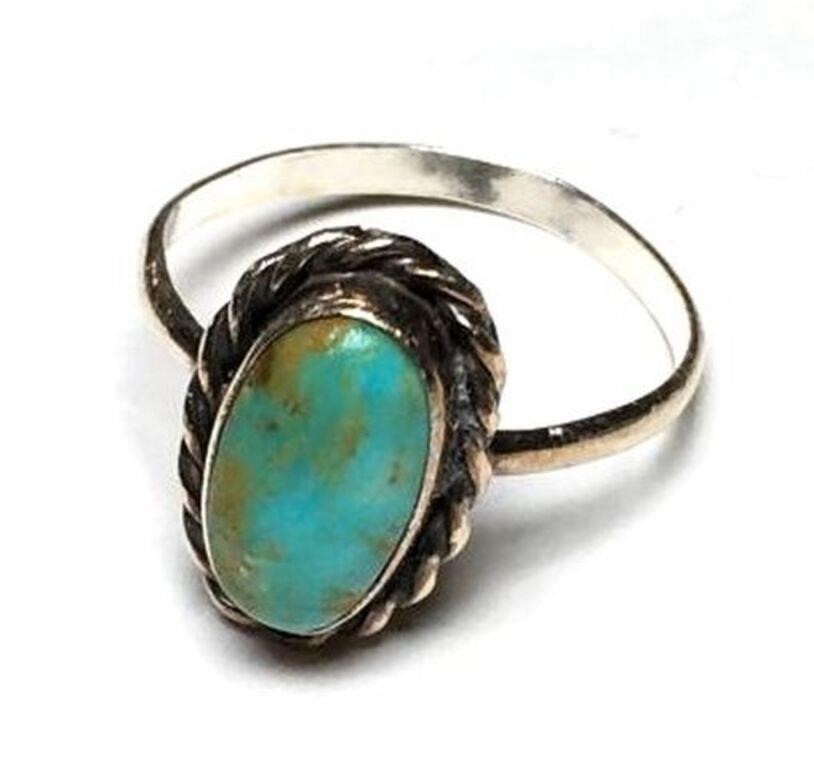 Ring Marked Sterling with Teal Stone