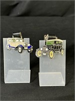 Pair Vintage Watch FOBs, Vintage Cars
