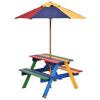 New Alpulon, Wooden Outdoor Kids Picnic Table with