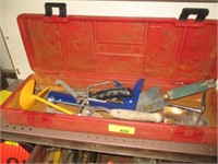 Toolbox w/misc garden tools