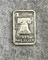 1 Gram .999 Fine Silver With Liberty Bell Theme