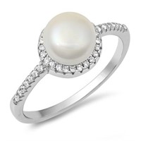Cabochon Freshwater Pearl Ring