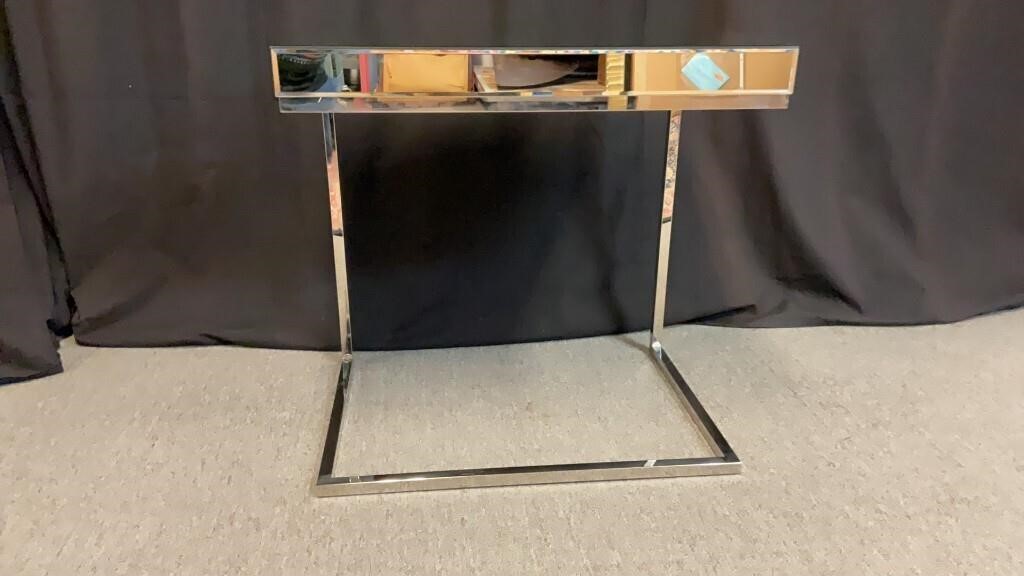 Modern Chrome & Mirrored Side Table