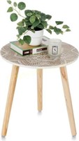 18 Boho White Accent Bedside Table - 1pc