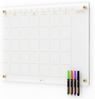 NEW $43 Clear Glass Monthly Dry Erase Calendar