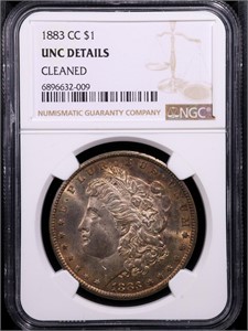 1883-CC $1 Morgan Dollar NGC UNC details TONER