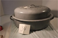 GREY ENAMEL ROASTER