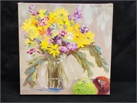 STRETCH CANVAS FLORAL BOUQUET PAINTING