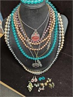 Assorted Costume Jewelry Faux Pearls Earrings & Ne