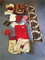 Group holiday accessories - table runner, towels,