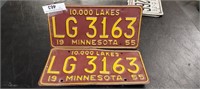 1955 Minnesota License Plates