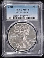 2020 AMERICAN SILVER EAGLE PCGS MS70