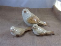 Three Ceramic Bird Figurines - NEW