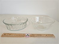 Two Glass Bowls One is Pyrex