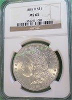 1885 o MS 63 NGC Morgan Silver Dollar- $96 CPG